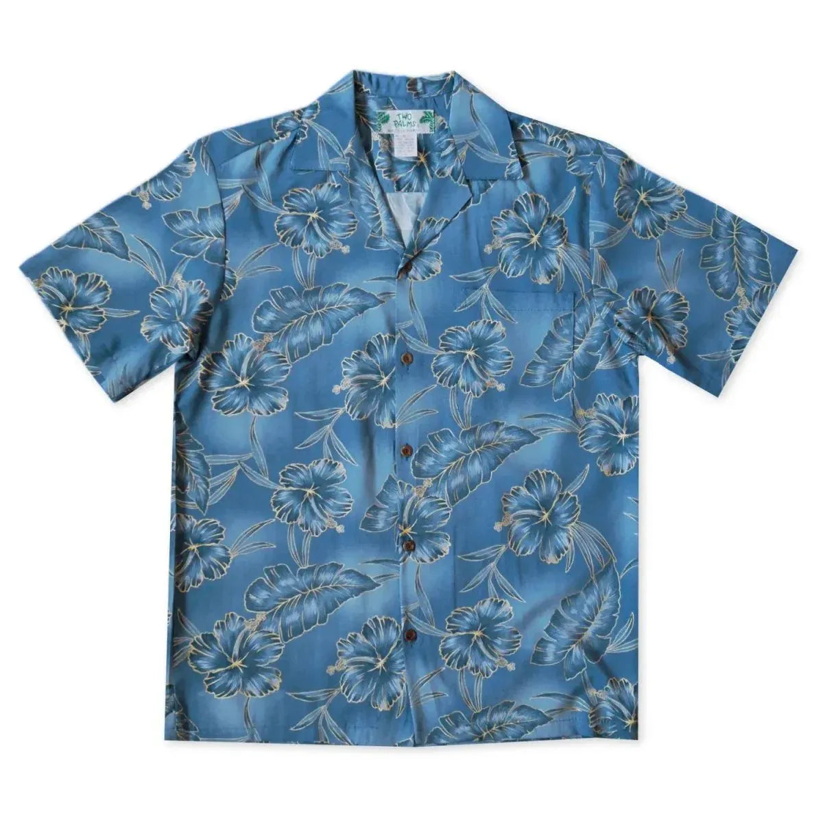 Hibiscus hideaway grey hawaiian aloha rayon shirt - alohaz