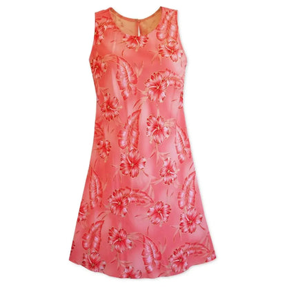 Hibiscus hideaway orange hawaiian rhythm short dress
