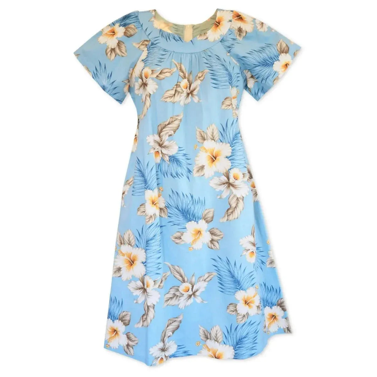 hibiscus joy blue hawaiian muumuu