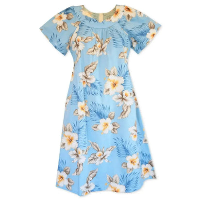 hibiscus joy blue hawaiian muumuu hibiscus joy blue hawaiian muumuu