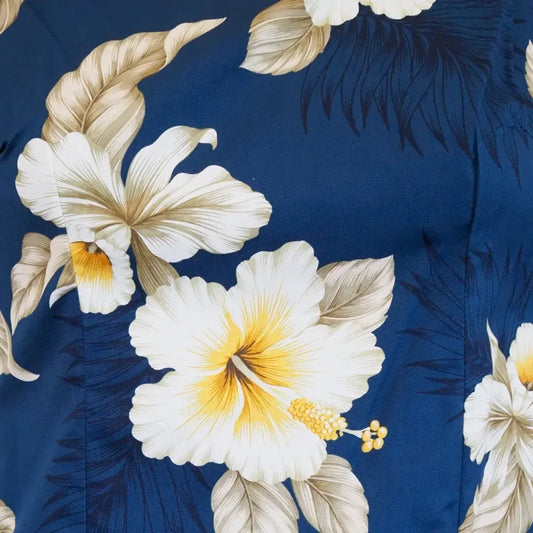 Hibiscus joy navy hawaiian tank dress - alohaz