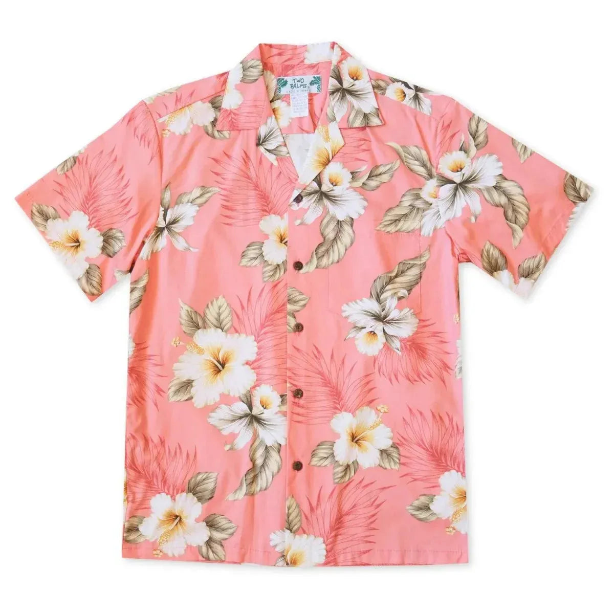 Hibiscus joy pink hawaiian cotton shirt - alohaz