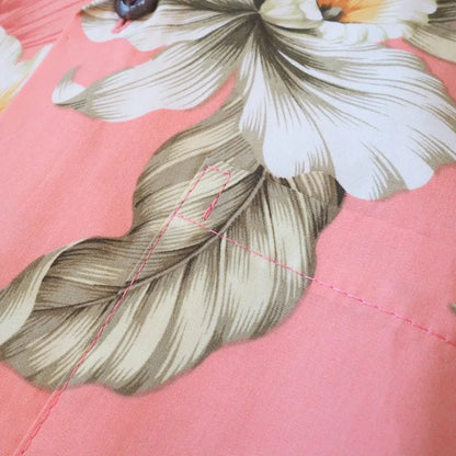 Hibiscus joy pink hawaiian cotton shirt - alohaz