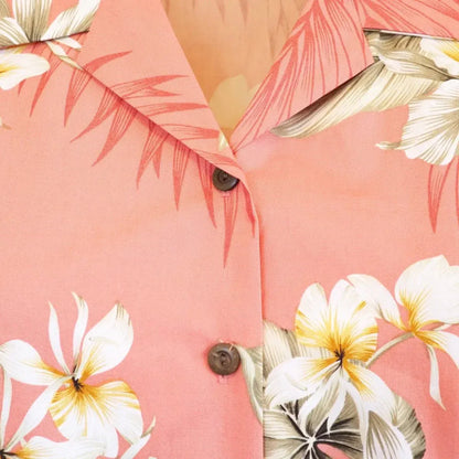 Hibiscus joy pink hawaiian lady blouse - alohaz