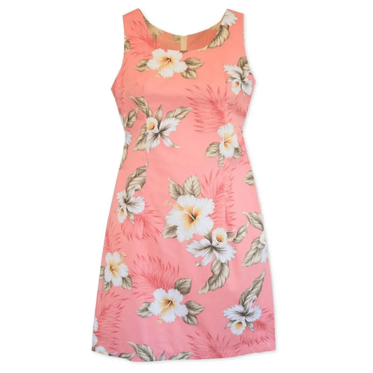 Hibiscus joy pink hawaiian tank dress - alohaz