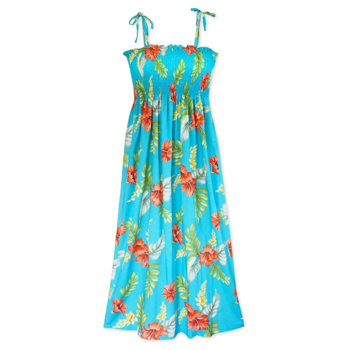 Honeymoon aqua hawaiian maxi dress - alohaz