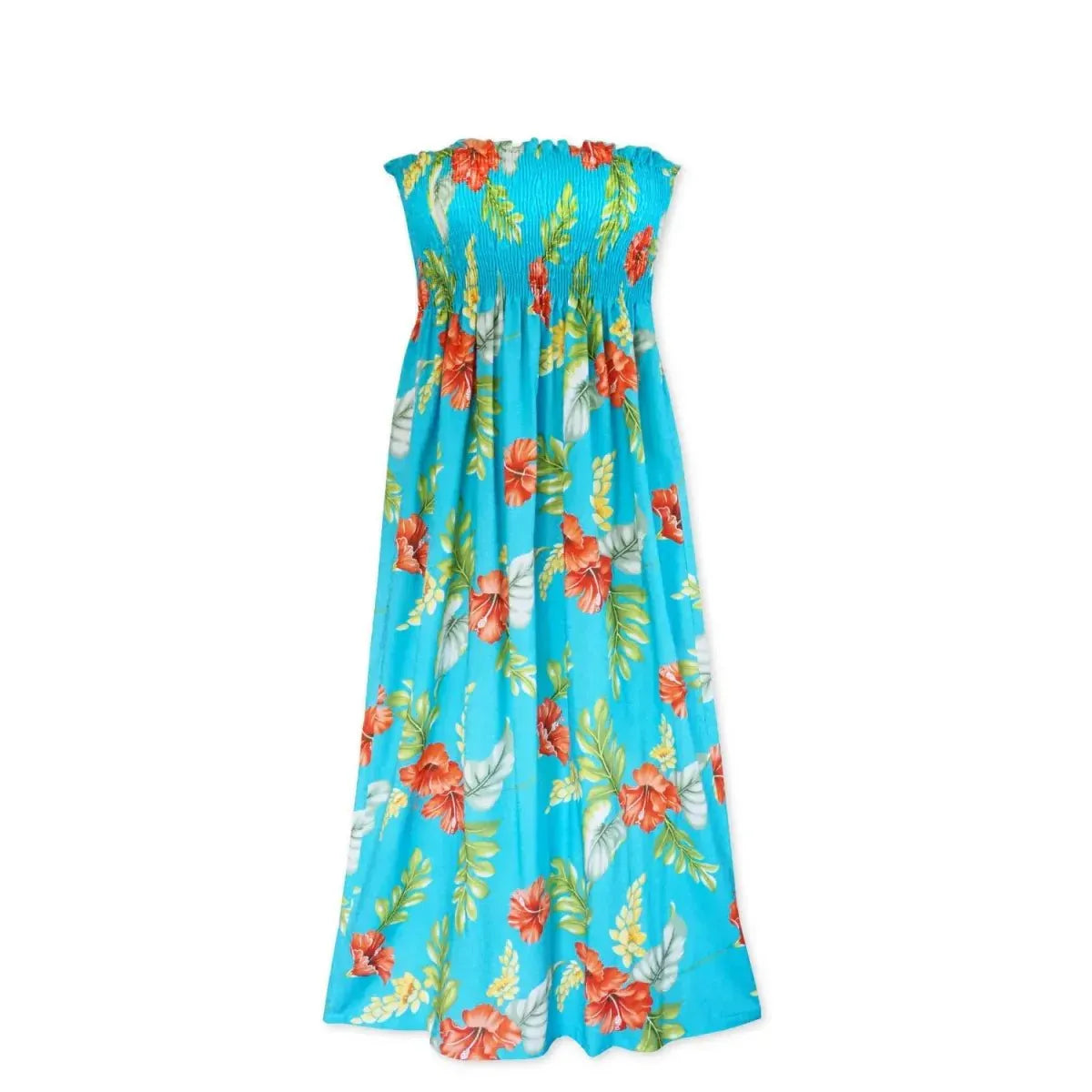 Honeymoon aqua hawaiian maxi dress - alohaz