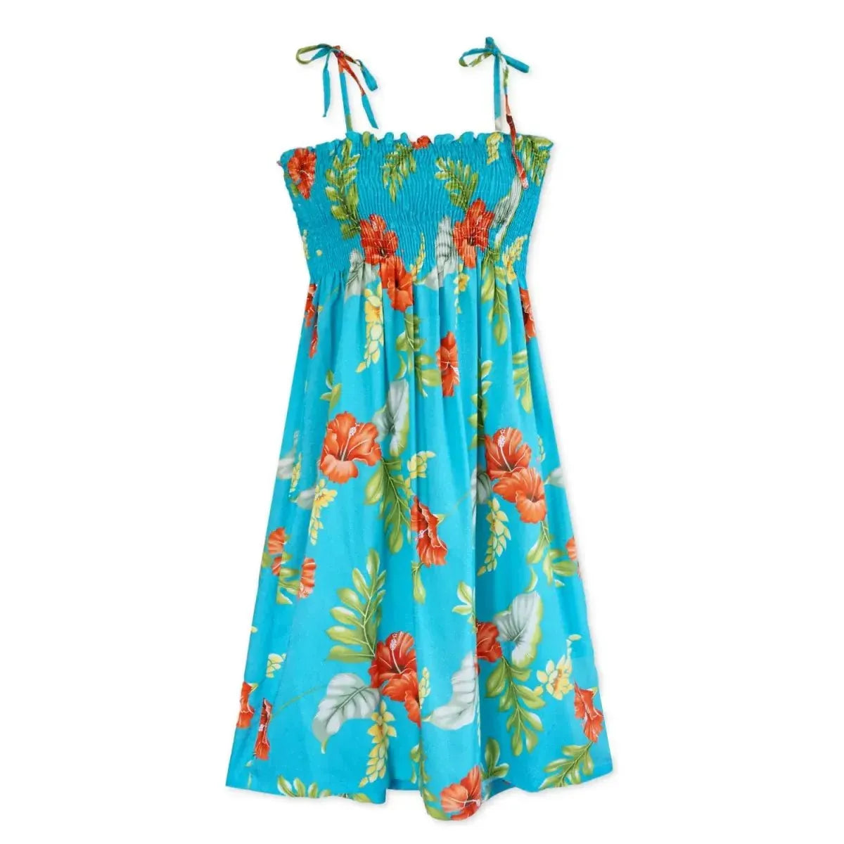 Honeymoon aqua hawaiian moonkiss short dress - alohaz