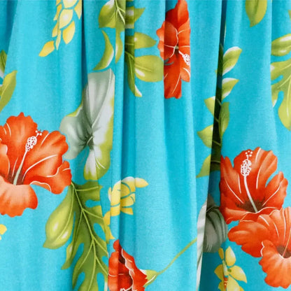 Honeymoon aqua hawaiian rayon fabric - alohaz