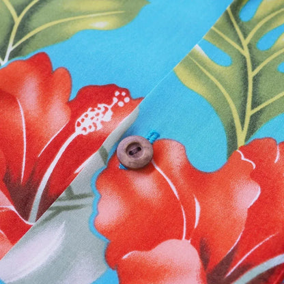 Honeymoon aqua hawaiian rayon shirt - alohaz