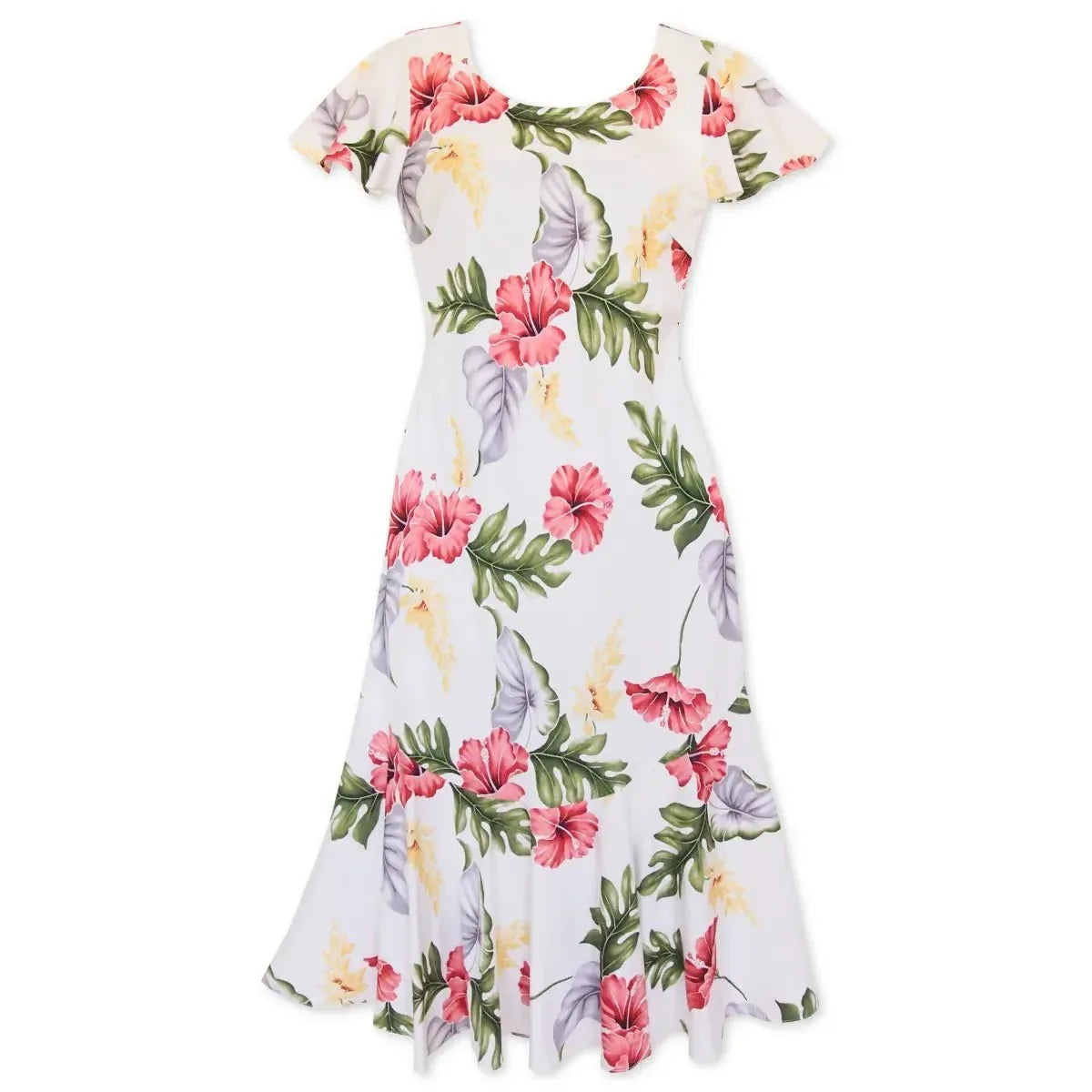 Honeymoon cream hawaiian malia dress - alohaz