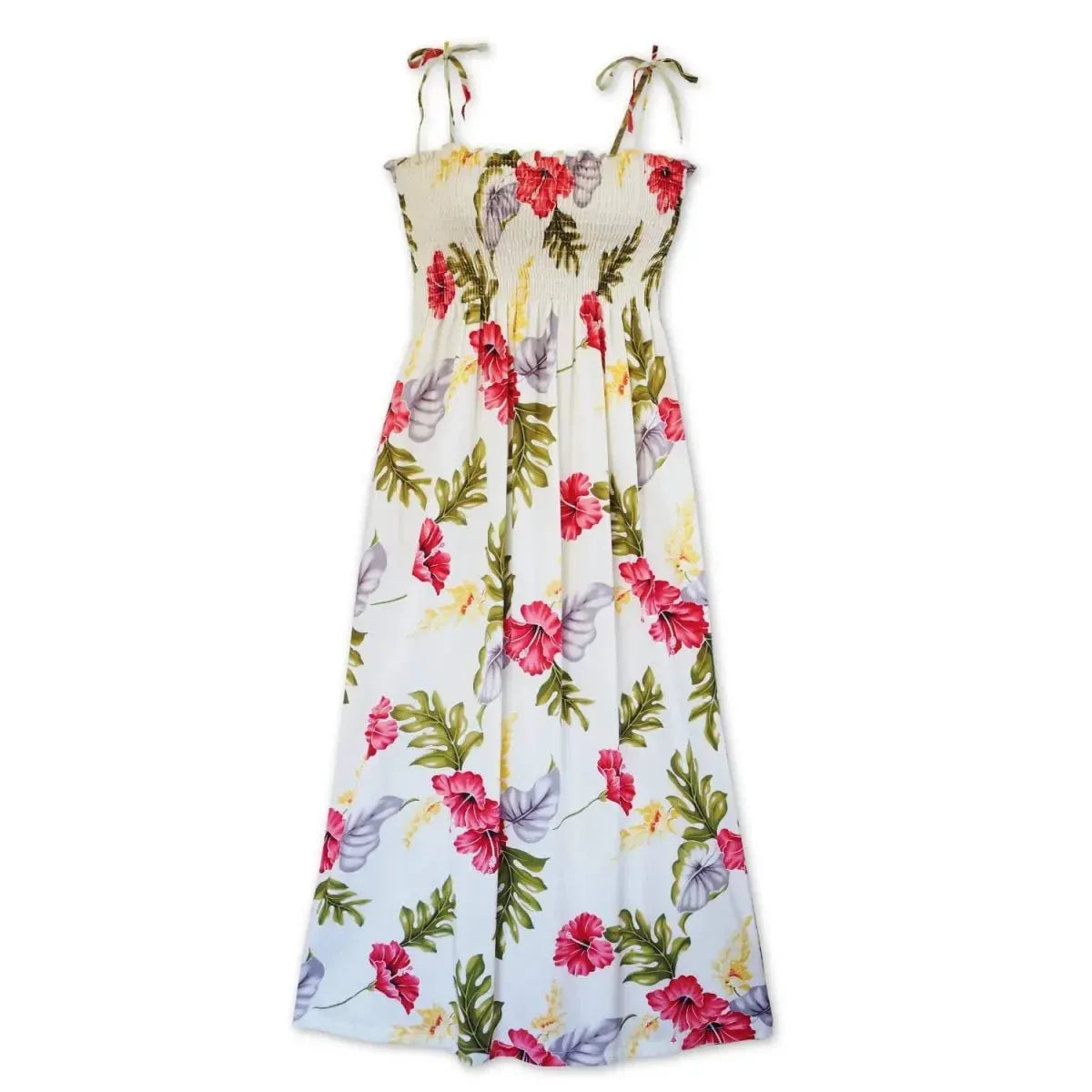 Honeymoon cream hawaiian maxi dress - alohaz
