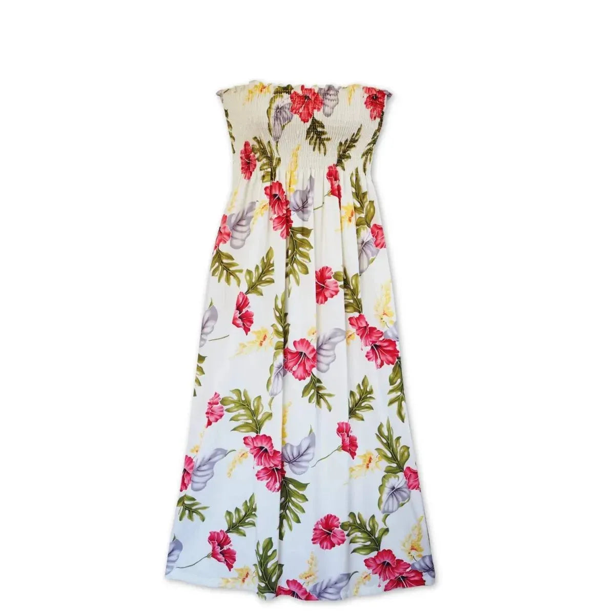 Honeymoon cream hawaiian maxi dress - alohaz