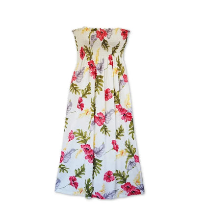 Honeymoon cream hawaiian maxi dress - alohaz