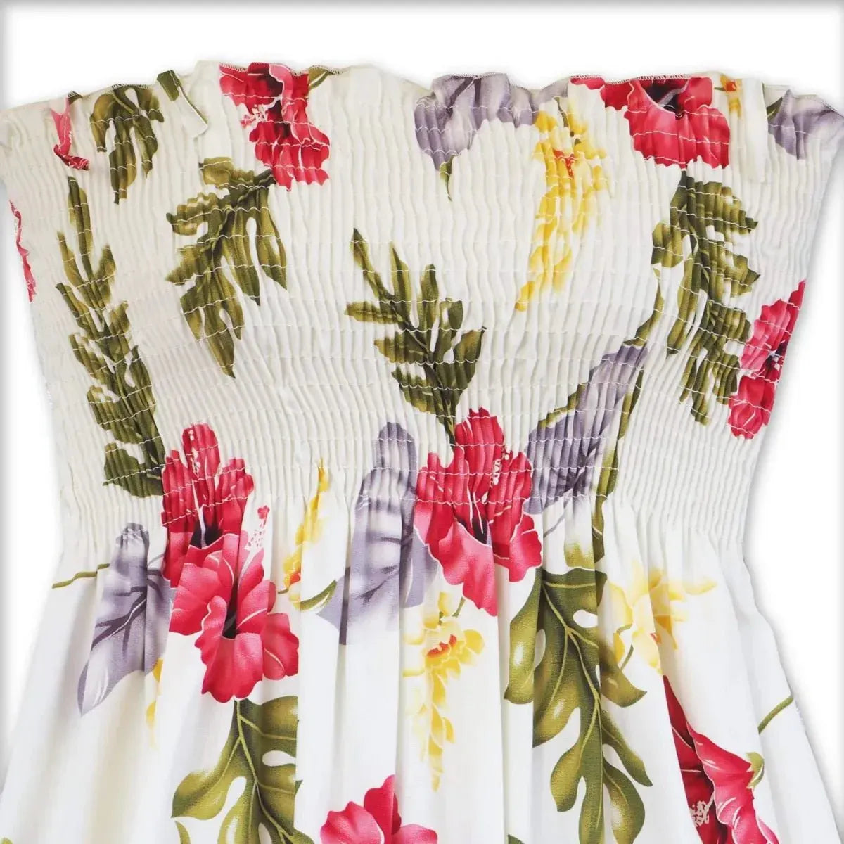 Honeymoon cream hawaiian moonkiss short dress - alohaz
