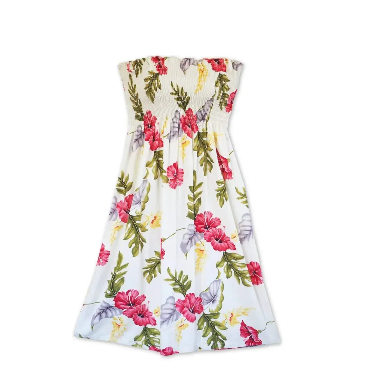Honeymoon cream hawaiian moonkiss short dress - alohaz