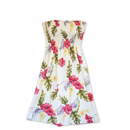 Honeymoon cream hawaiian moonkiss short dress - alohaz