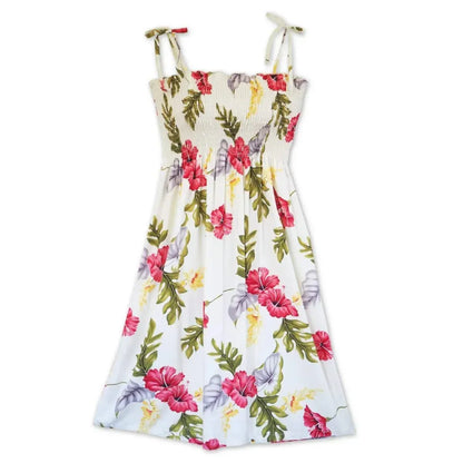 Honeymoon cream hawaiian moonkiss short dress - alohaz