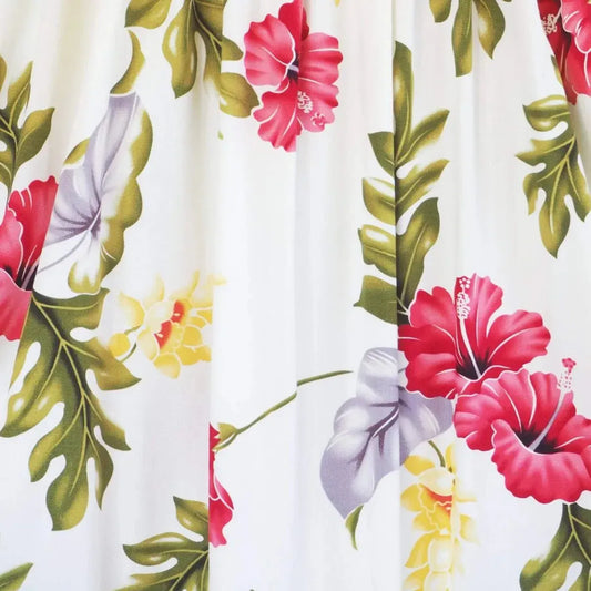 Honeymoon cream hawaiian rayon fabric - alohaz