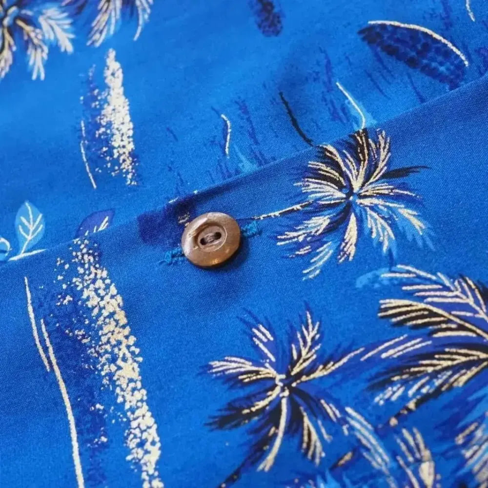 Honolulu blue hawaiian aloha rayon shirt - alohaz