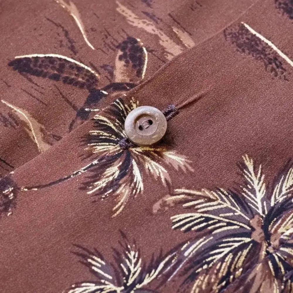 Honolulu brown hawaiian aloha rayon shirt - alohaz