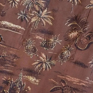 Honolulu brown hawaiian aloha rayon shirt