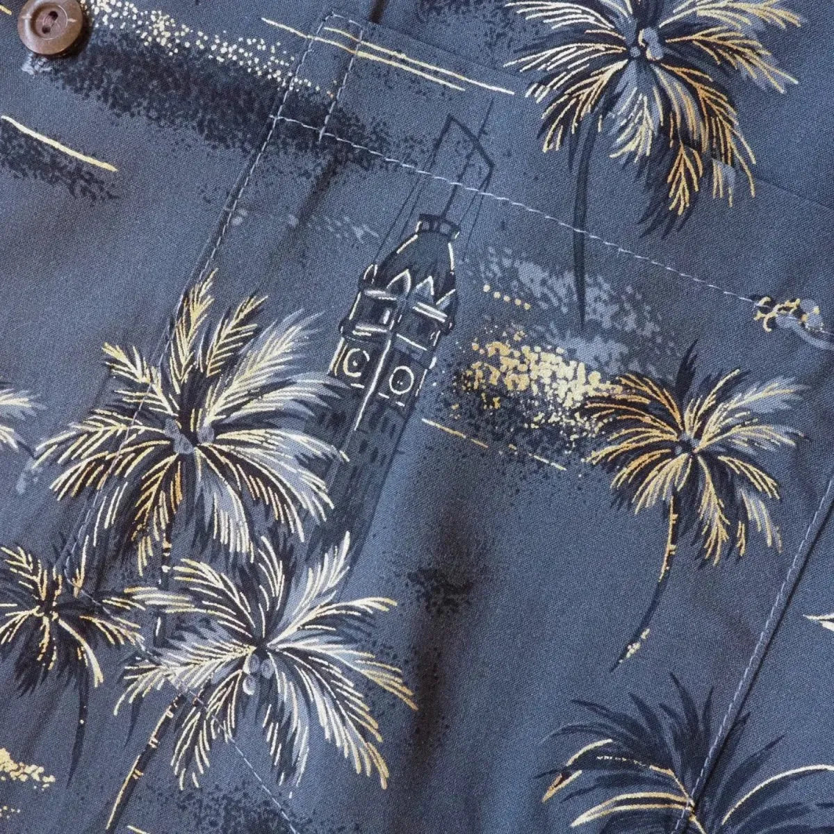 Honolulu grey hawaiian rayon fabric - alohaz