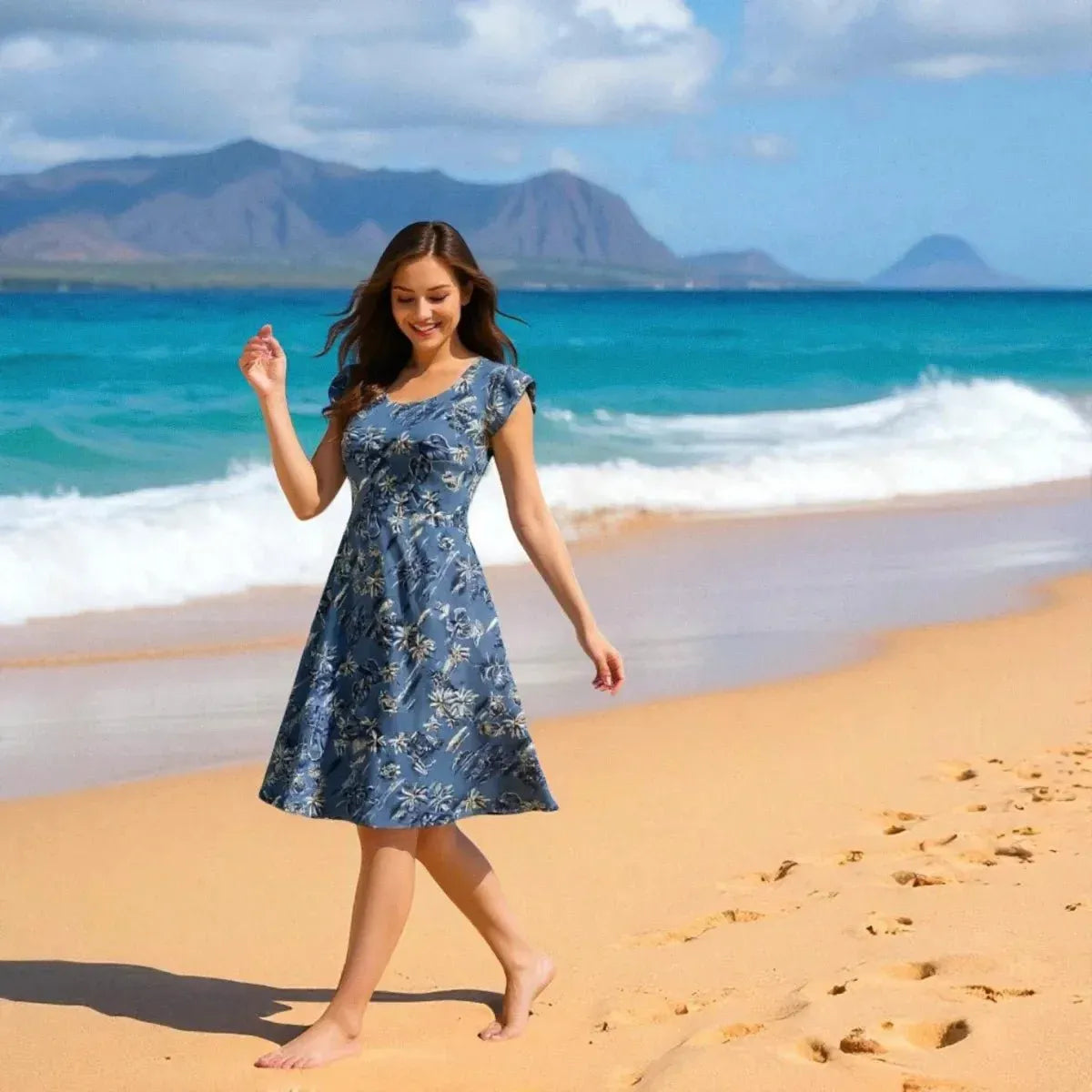 Honolulu grey hawaiian xoxo short dress - alohaz