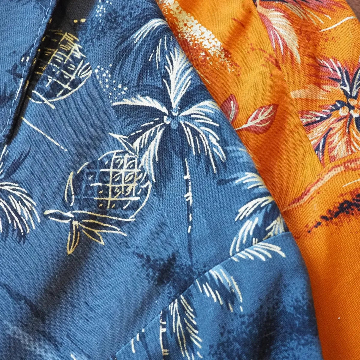 Honolulu orange hawaiian aloha rayon shirt