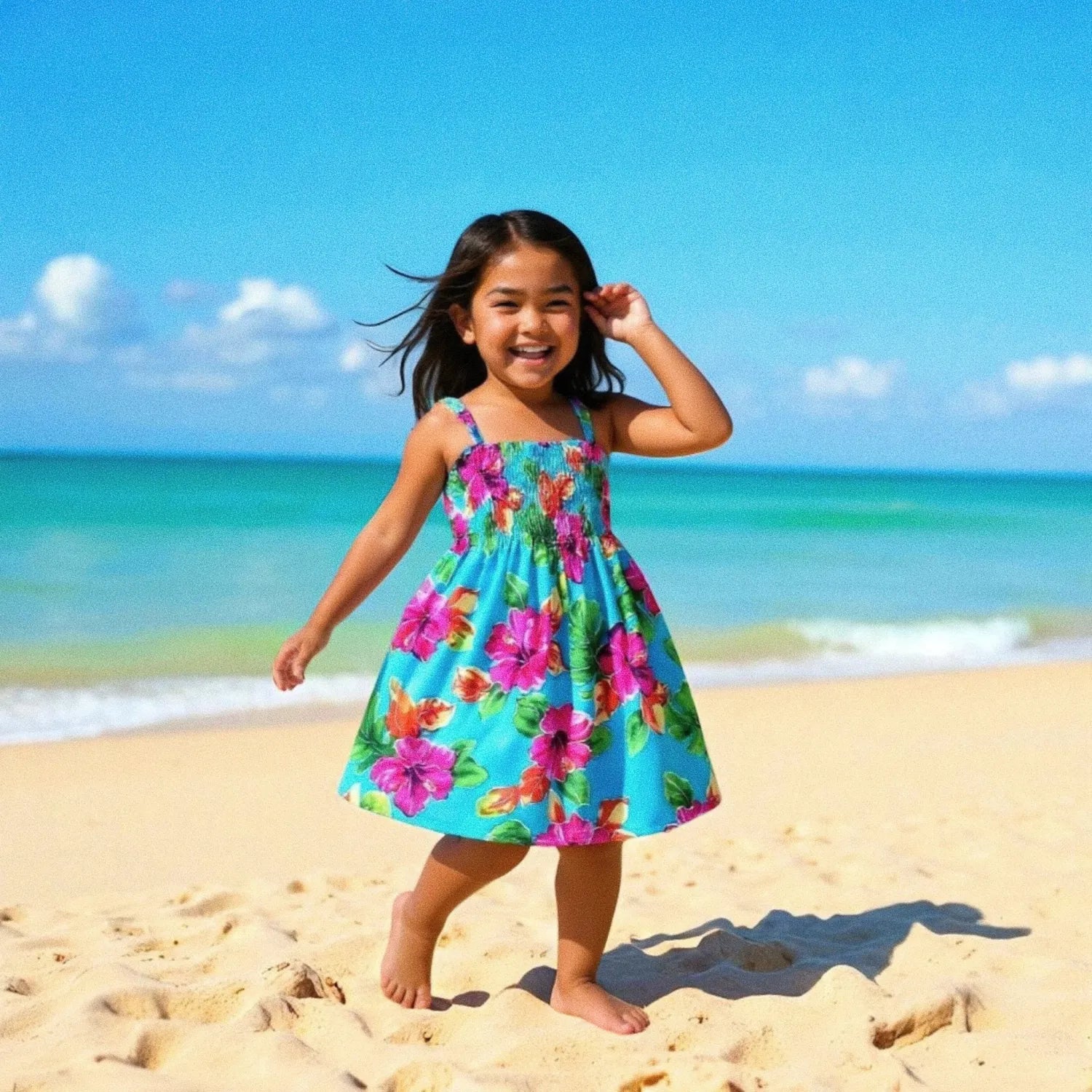 hoopla blue hawaiian girl sunkiss dress - Alohaz blue / L (10