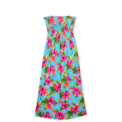 Hoopla blue hawaiian maxi dress - alohaz
