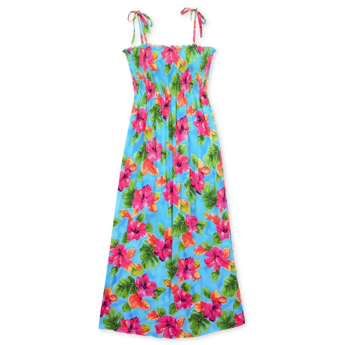 Hoopla blue hawaiian maxi dress - alohaz