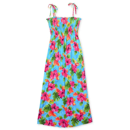 Hoopla blue hawaiian maxi dress - alohaz