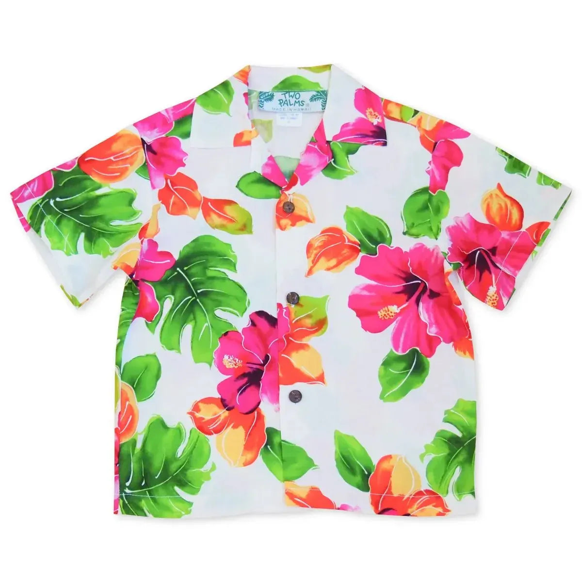 Hoopla white hawaiian boy shirt - alohaz