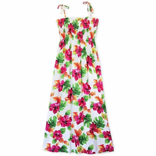 Hoopla white hawaiian maxi dress - alohaz