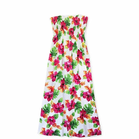 Hoopla white hawaiian maxi dress - alohaz