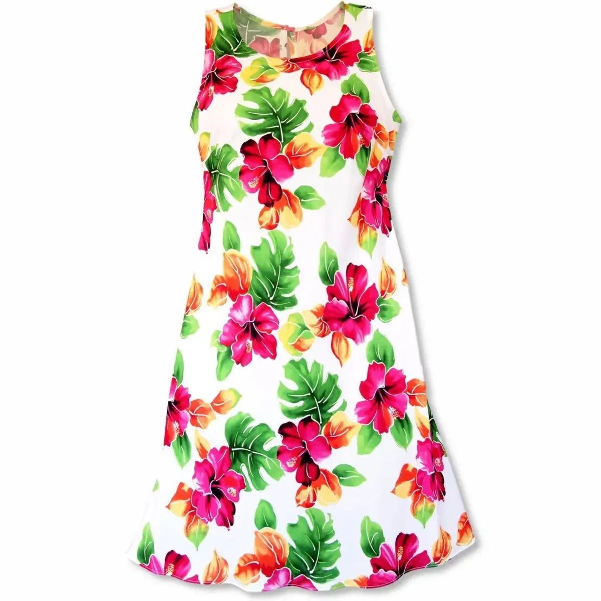 Hoopla white hawaiian rhythm short dress - alohaz