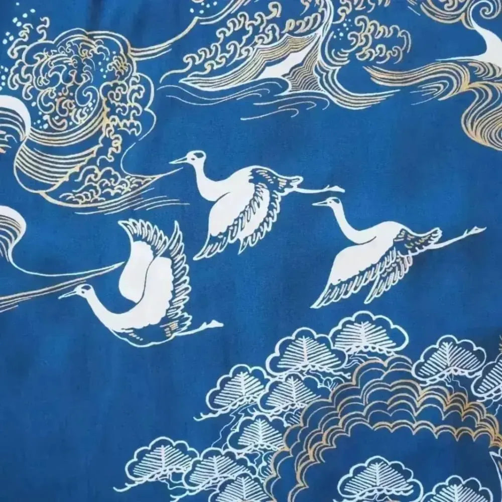 Island breeze crane blue hawaiian aloha rayon shirt - alohaz