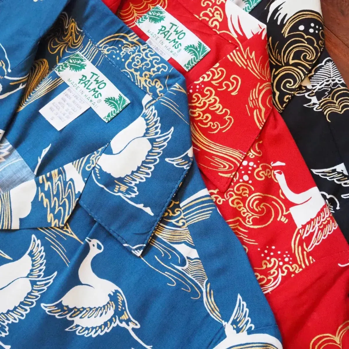 Island breeze crane red hawaiian aloha rayon shirt - alohaz