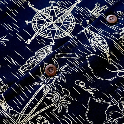 Island cruise black hawaiian rayon shirt - alohaz