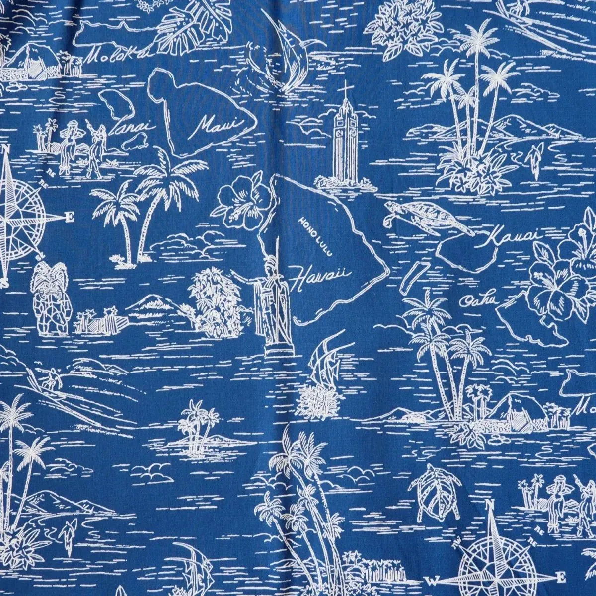 Island cruise blue hawaiian rayon shirt - alohaz