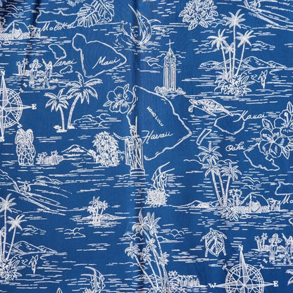 Island cruise blue hawaiian rayon shirt - alohaz
