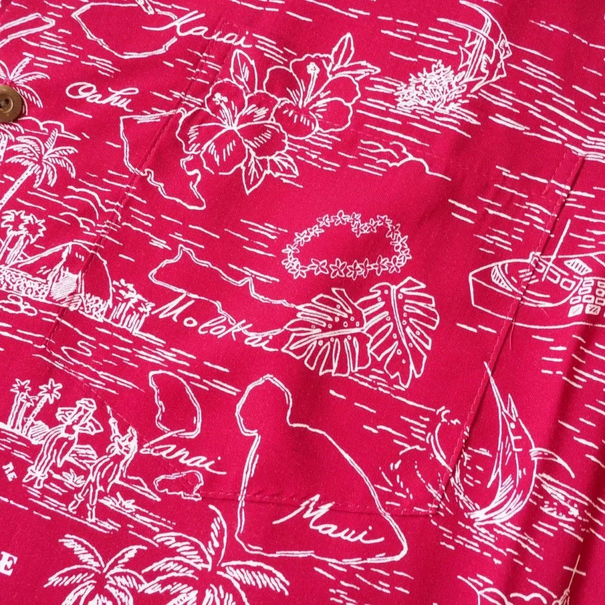 Island cruise red hawaiian rayon shirt - alohaz