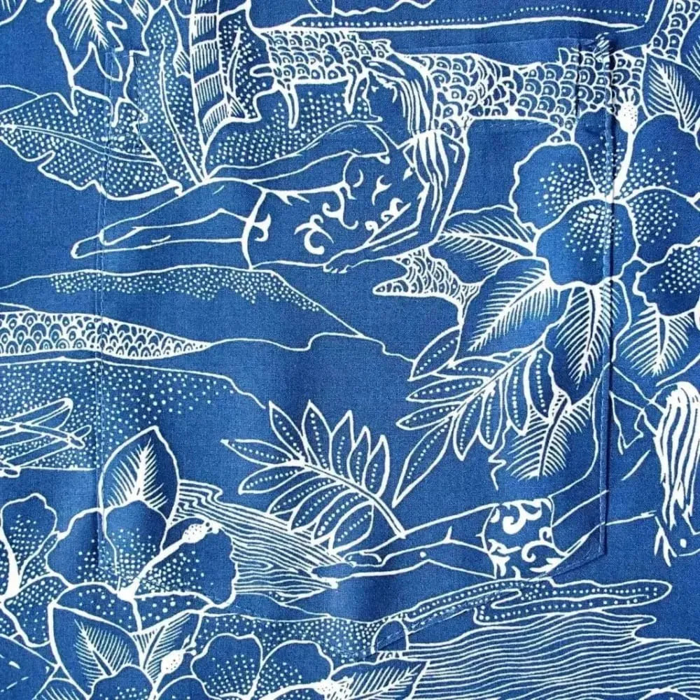 Island hop blue hawaiian rayon shirt - alohaz