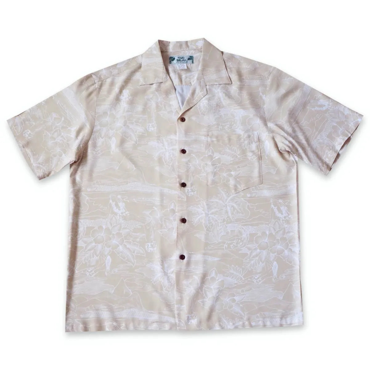Island hop cream hawaiian rayon shirt