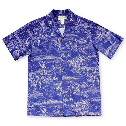 Island hop purple hawaiian rayon shirt - alohaz
