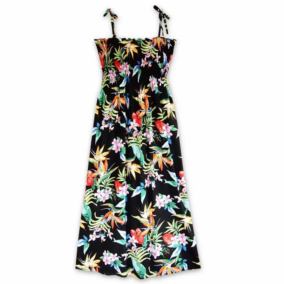 Jungle black hawaiian maxi dress - alohaz
