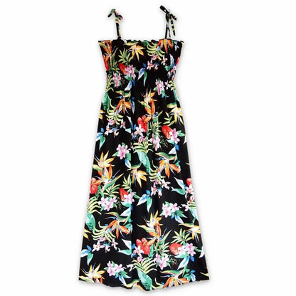 Jungle black hawaiian maxi dress - alohaz