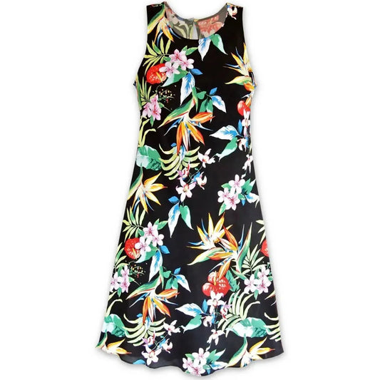 Jungle black hawaiian rhythm short dress - alohaz