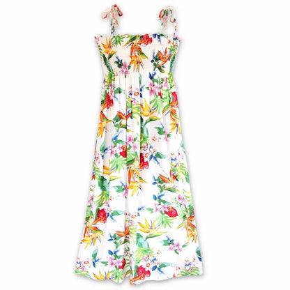 Jungle white hawaiian maxi dress - alohaz